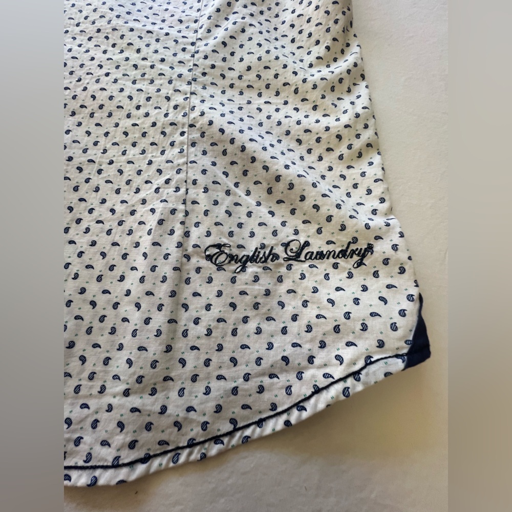 ENGLISH LAUNDRY BUTTON UP DRESS SHIRT WHITE W/ BLUE PATTERNS MENS SIZE MEDIUM - Picture 12 of 12